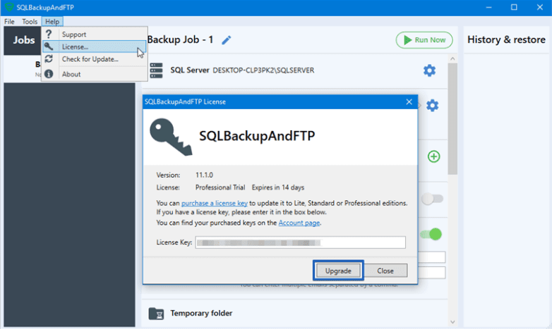 SQL Backup And FTP Professional v12.3.11 + Crack
